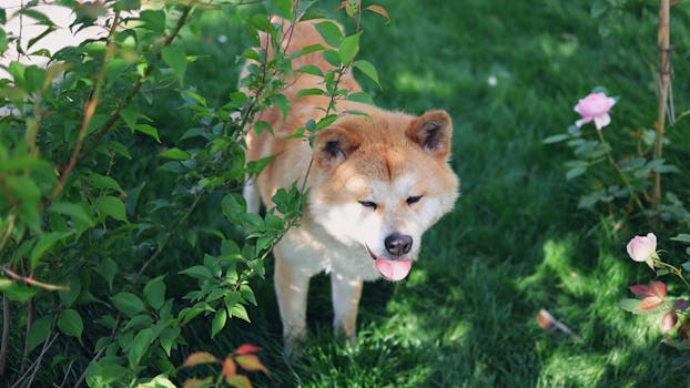 Shiba Inu puppy playing in the grass