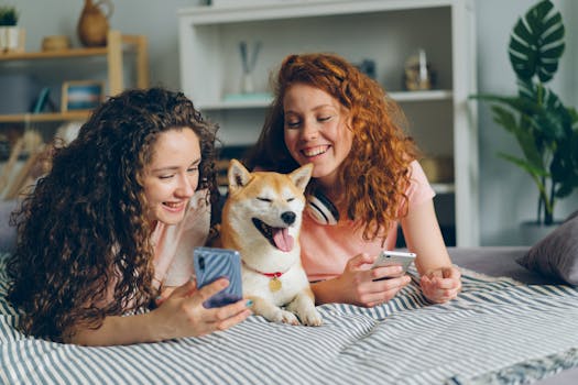 playful Shiba Inu with friends