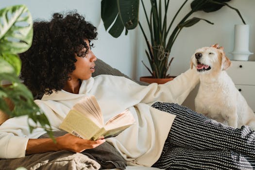 Shiba Inu and owner enjoying a peaceful moment